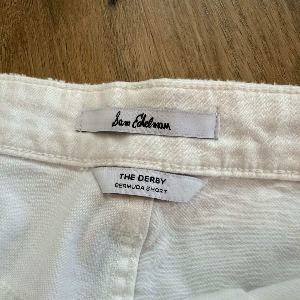 NWT SAM EDELMAN The Derby Bermuda White Denim Shorts Size 32‎ - Picture 5 of 7